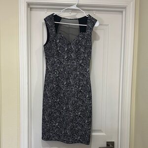 Chic Black and White Floral Midi Dress